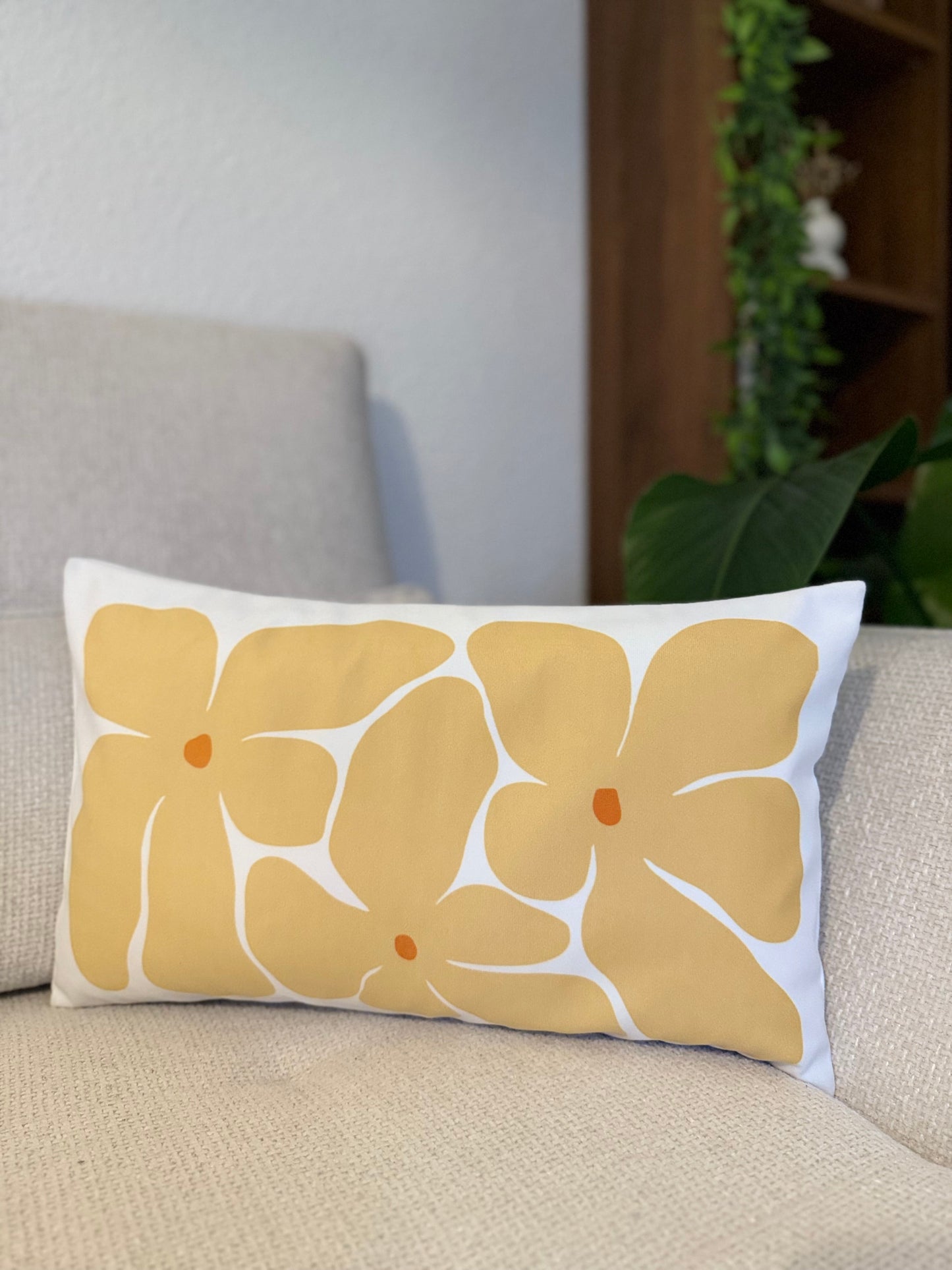 Housse de coussin fleur 30x50 cm Toi d'abord
