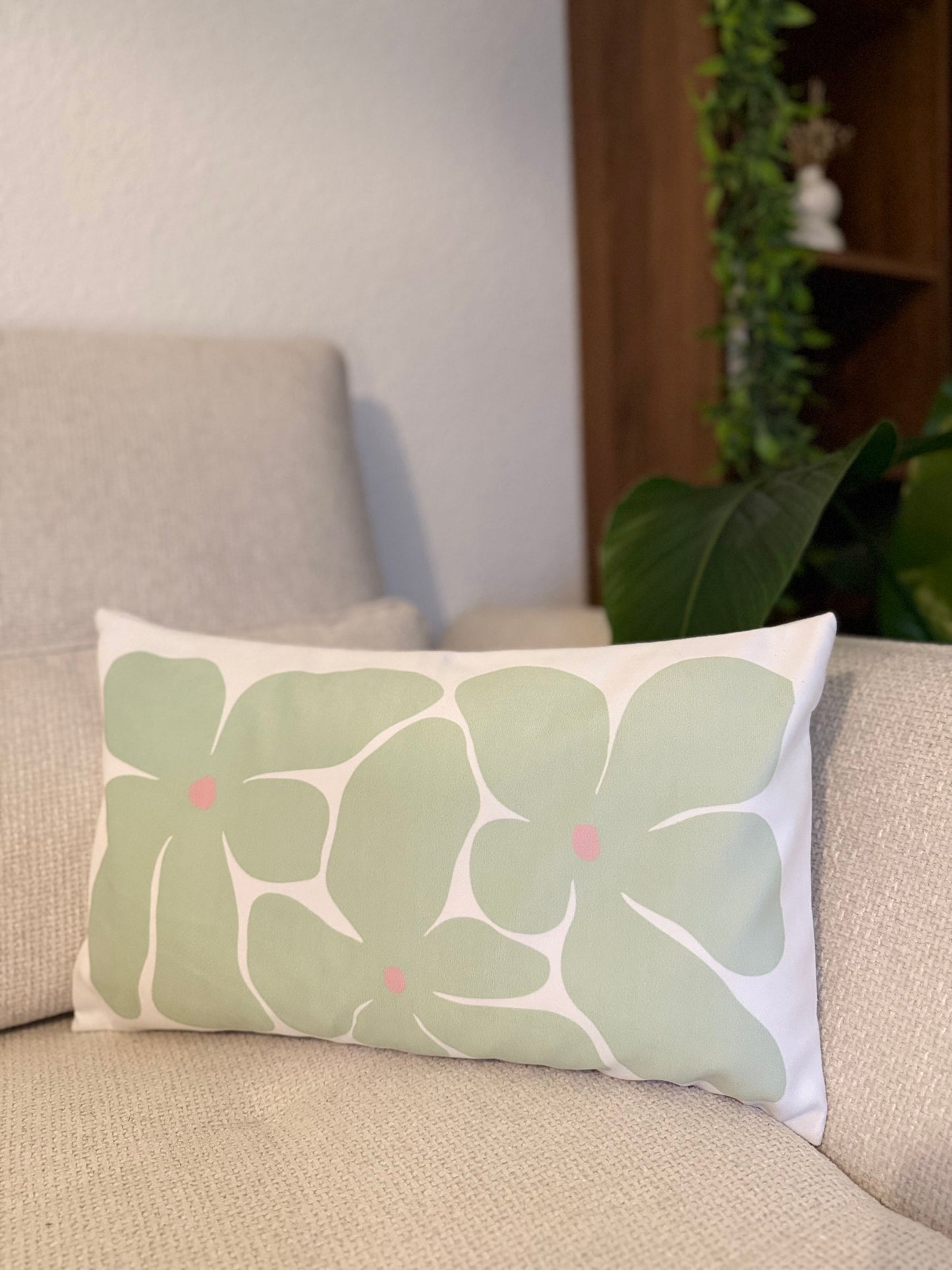 Housse de coussin fleur 30x50 cm Toi d'abord