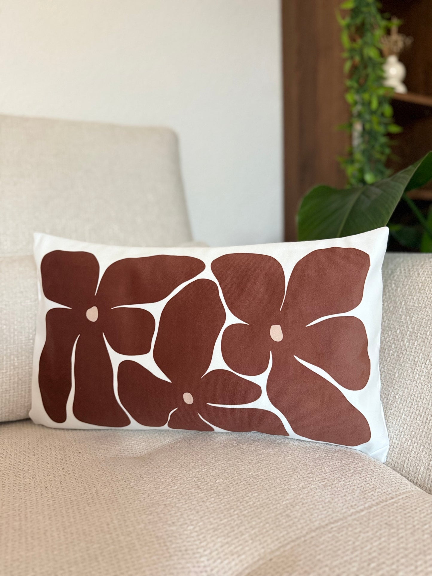 Housse de coussin fleur 30x50 cm Toi d'abord
